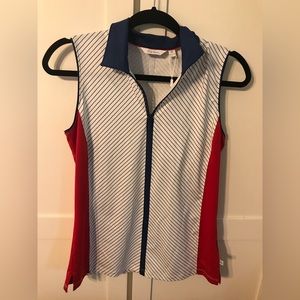Lady Hagen sleeveless athletic top, Women’s Size Small red blue golf